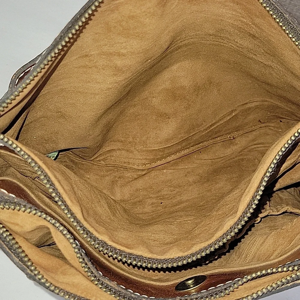 Patricia Nash Brown Leather Crossbody Shoulder Bag